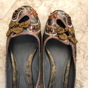 Boho beaded, embroidered Women’s size 10 slip ons